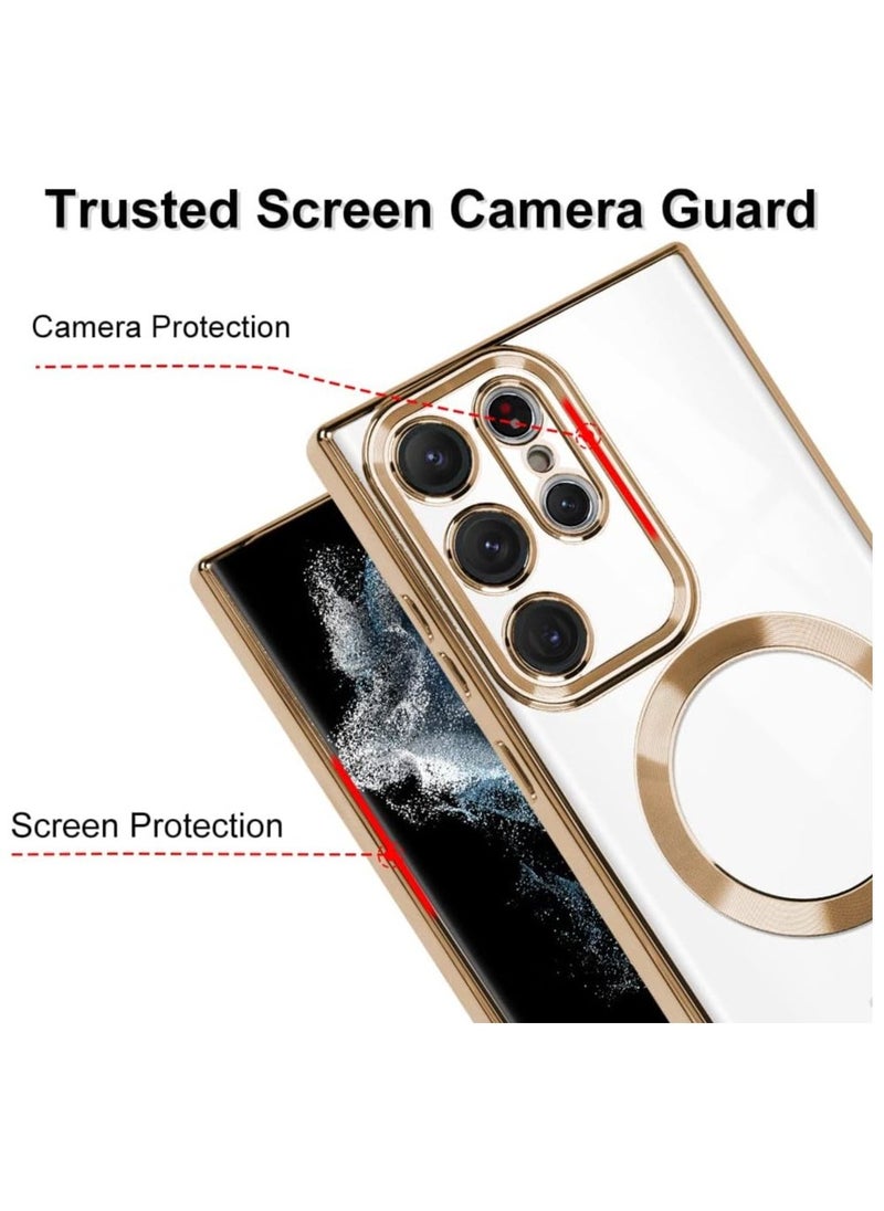 Raxoom ELTERAZONE Magnetic Clear Case for Galaxy S23 Ultra Case,Compatible with MagSafe, Love Heart Design Electroplated Case Soft TPU Shockproof Full Camera Lens Protective Case for Samsung Galaxy S23 Ultra - Image 4