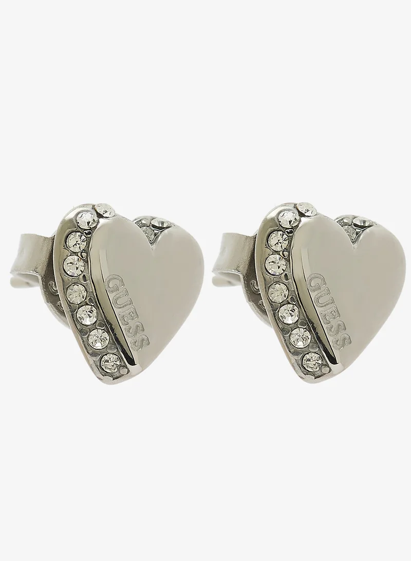 جس أقراط قلب مرصعة