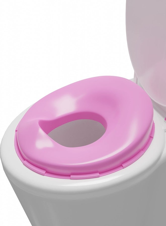 TechHark Baby Potty Training Toilet Seat For Boys And Girls Kids, Non-Slip With Splash Guard, Fits Round & Oval Toilets, Free Includes Storage Hook (Pink, Plastic), Pack Of 1 - Image 1