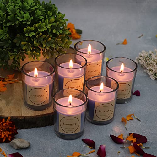 Floryn Decor® Votive Glass Candle | Perfume Candles for Home Decor | Candles for Home Decoration Fragrance | Burning Time- 10 Hours Each (Pack of 12, Scent- Lavender) - Image 1