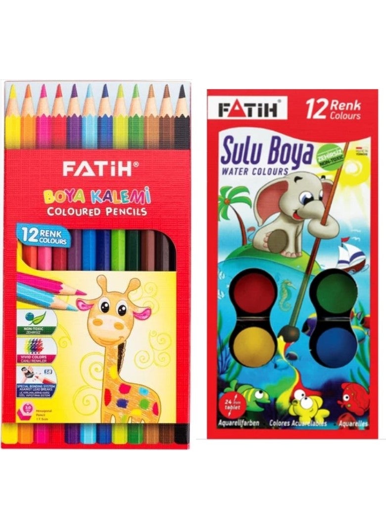 Fatih 2-Painting Set (Dry Color and Watercolor) 