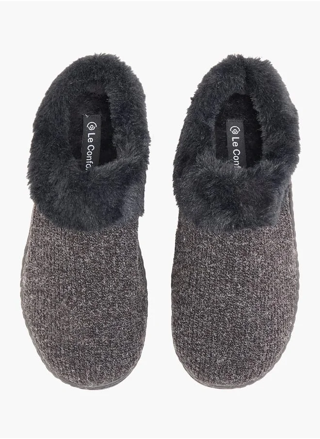 Le Confort Textured Slip-On Bedroom Slippers