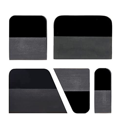 CNGZSY PPF Squeegee Kit 5 in 1 Anti-Scratch Soft TPU Scraper for Vinyl,Small Tint Squeegee Water Blade Scraper for Paint Protection Film,Vinyl Wrap Window Tint Tools (Black) - Image 1