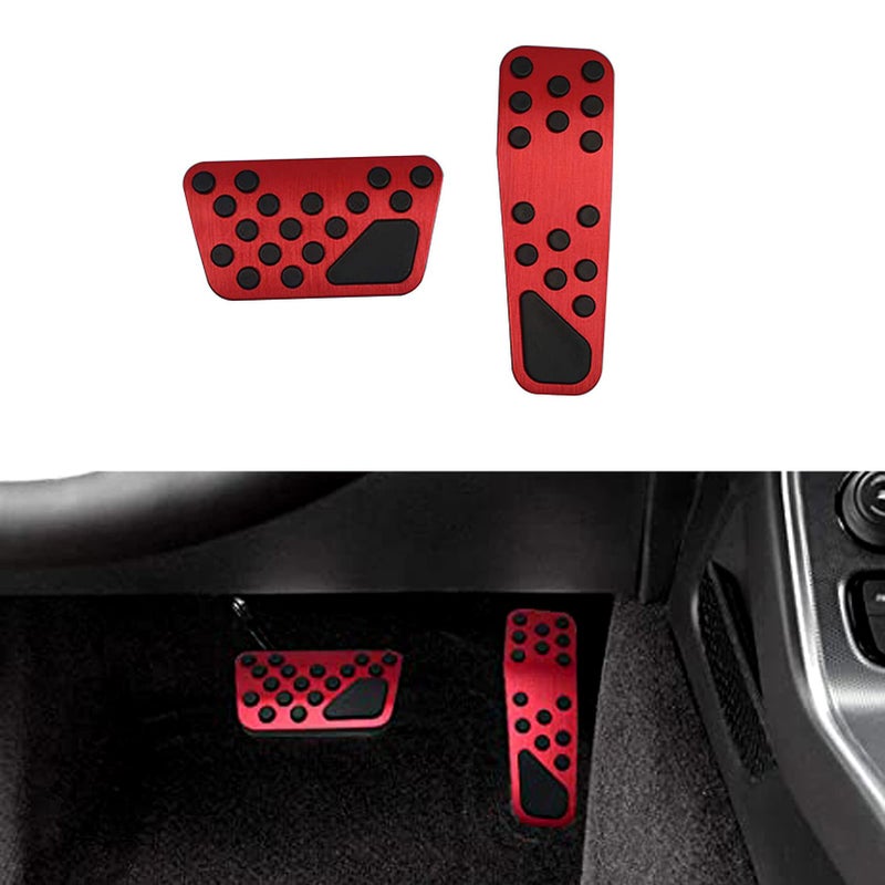 Keptrim for Charger Challenger Chrysler Stainless Accelerator Gas Brake Pedal Pad Kit for 20092019 Dodge Challenger Charger Chrysler300 Red 2pcs