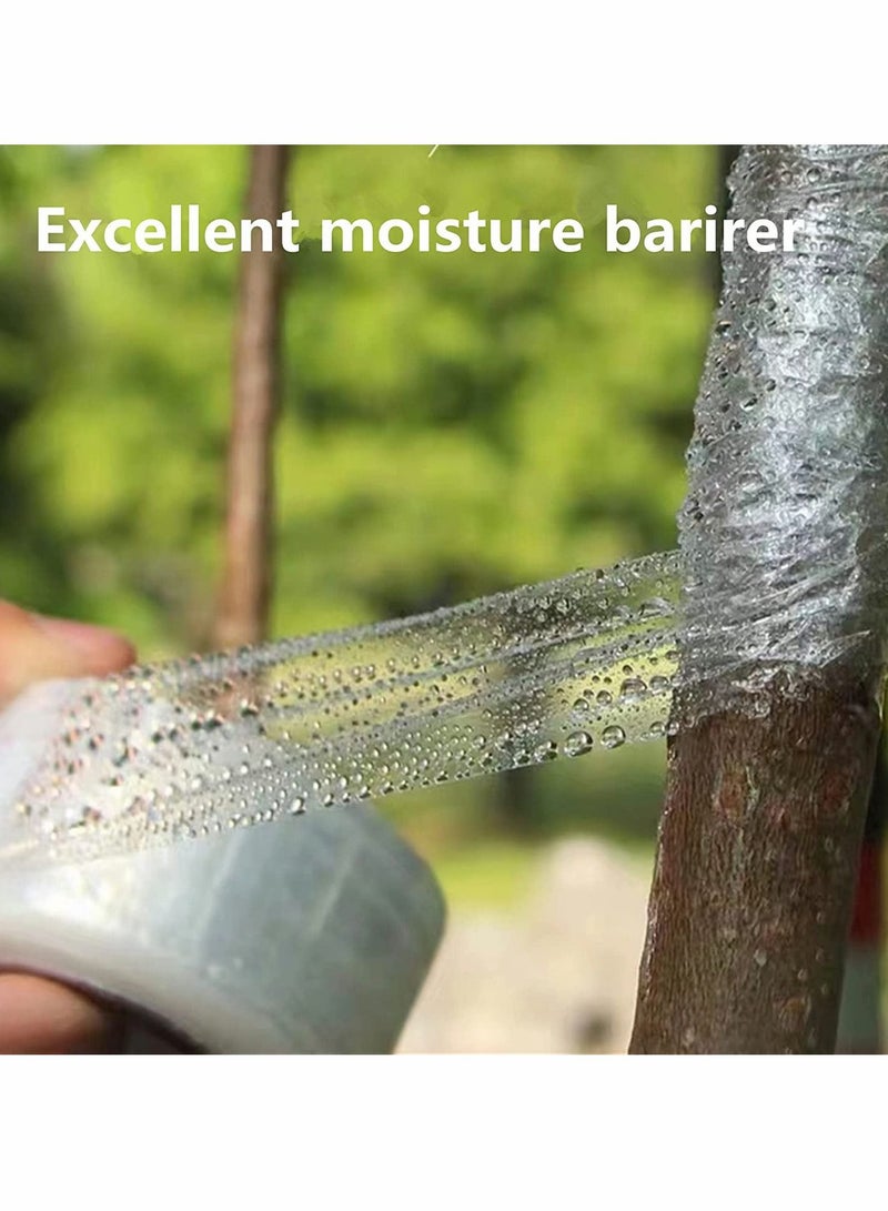 Garden Grafting Tape Plant Repair Tapes Moisture Barrier PE Stretchable Clear Film for Fruit, Floral, Tree and Plants Ploy Budding Graft Tool Nursery Tape, 4Pcs, Green