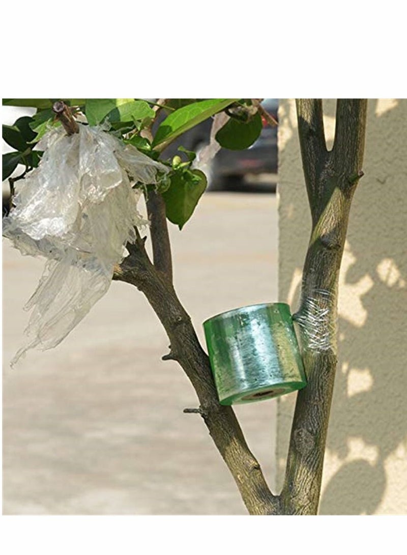 Garden Grafting Tape Plant Repair Tapes Moisture Barrier PE Stretchable Clear Film for Fruit, Floral, Tree and Plants Ploy Budding Graft Tool Nursery Tape, 4Pcs, Green