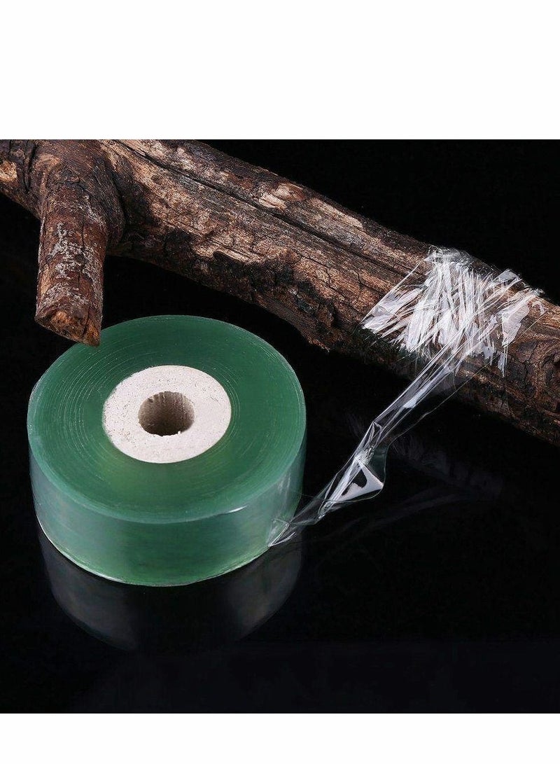 Garden Grafting Tape Plant Repair Tapes Moisture Barrier PE Stretchable Clear Film for Fruit, Floral, Tree and Plants Ploy Budding Graft Tool Nursery Tape, 4Pcs, Green