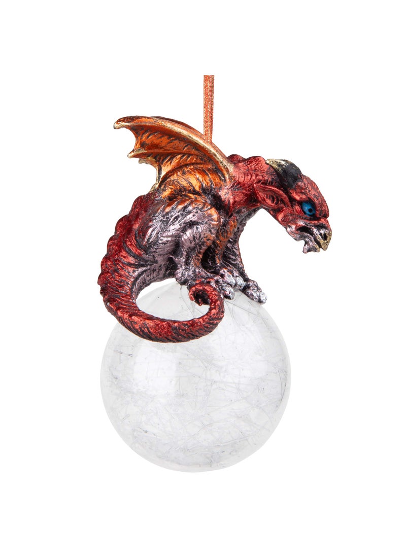 Design Toscano Pensive Percher Dragon 2018 Collectible Holiday Christmas Ornament  3 Inch  full color  - Image 2