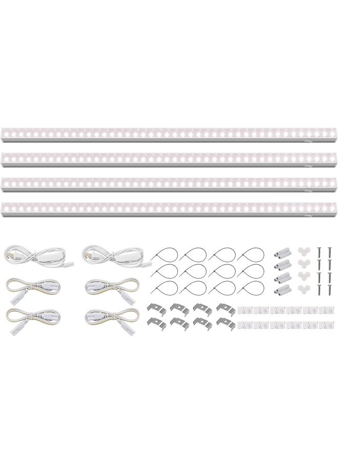 Generic - Barrina  Grow Lights For Indoor Plants Full Spectrum Sunlight 2Ft 40W 4 X 10W 250W Equivalent Led Grow Light Bulbs T5 Grow Lights Plug And Play Pinkish White 4-Pack - Image 1