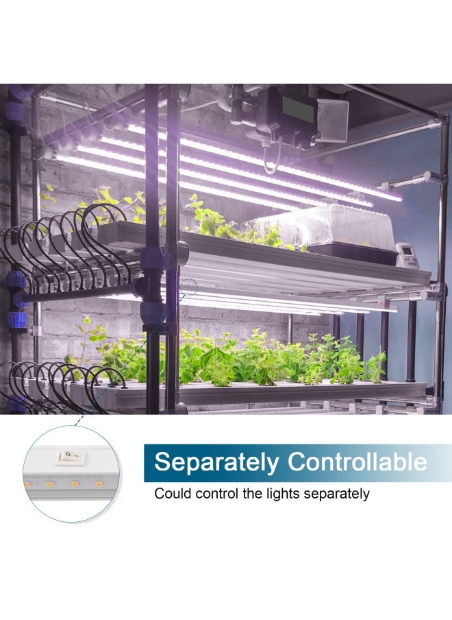 Generic - Barrina  Grow Lights For Indoor Plants Full Spectrum Sunlight 2Ft 40W 4 X 10W 250W Equivalent Led Grow Light Bulbs T5 Grow Lights Plug And Play Pinkish White 4-Pack - Image 1