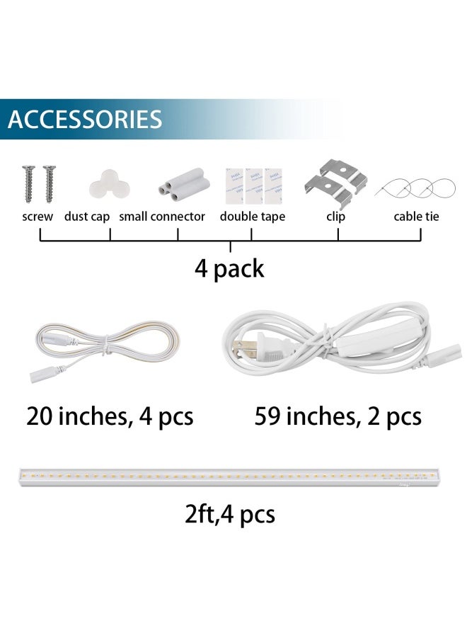 Generic - Barrina  Grow Lights For Indoor Plants Full Spectrum Sunlight 2Ft 40W 4 X 10W 250W Equivalent Led Grow Light Bulbs T5 Grow Lights Plug And Play Pinkish White 4-Pack - Image 1