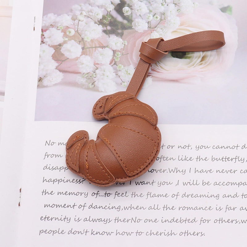 Creative Croissants Leather Keychain Coffee Charm Decorative Charm Accessory For Home Car Office - Image 4
