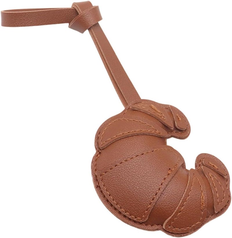 Creative Croissants Leather Keychain Coffee Charm Decorative Charm Accessory For Home Car Office - Image 1