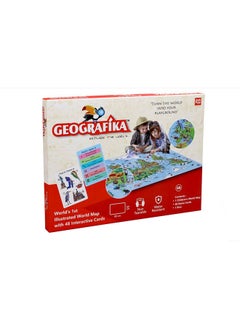 UnikPlay Geografika Ge Dografika Illustrated Map Card Game  - Image 1