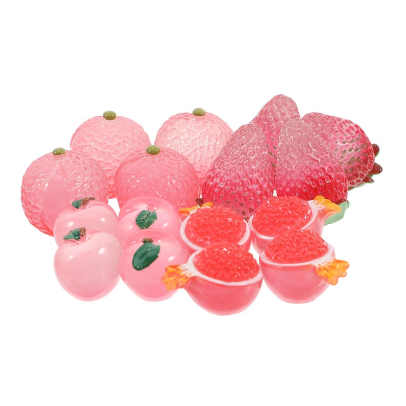 16 Pcs Mini Realistic Fruit Figurines Resin Crafts Decor Tabletop Display Photo Props - Image 2