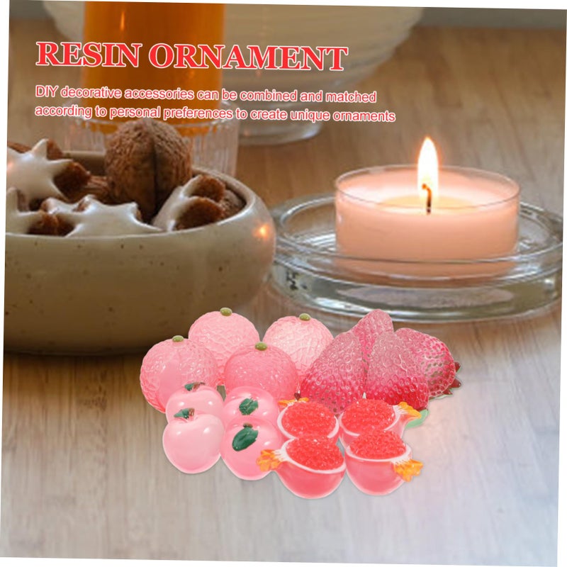 16 Pcs Mini Realistic Fruit Figurines Resin Crafts Decor Tabletop Display Photo Props - Image 4