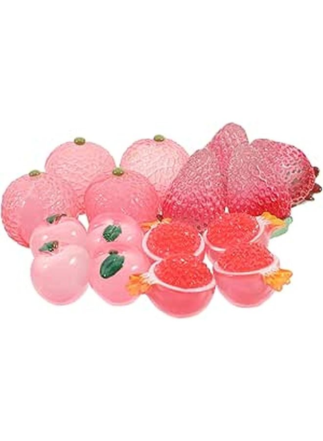 16 Pcs Mini Realistic Fruit Figurines Resin Crafts Decor Tabletop Display Photo Props - Image 1