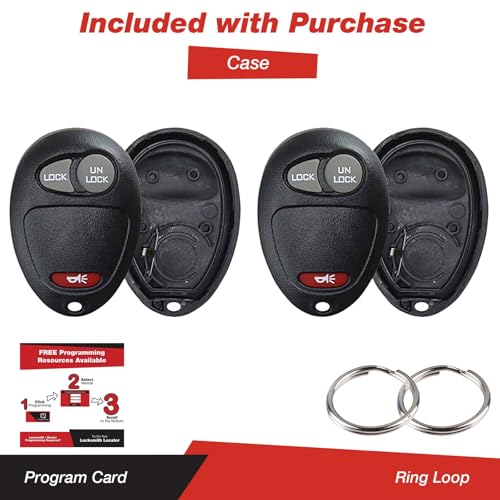KeylessOption Just The Case Keyless Entry Remote Key Fob Shell for L2C0007T (Pack of 2) - Image 2