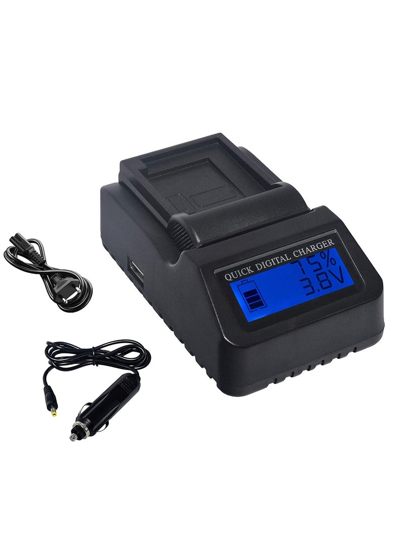 DMK Power LCD USB QUICK DIGITAL RAPID CHARGER Compatible with Sony NP-F970/NP-F960/ NP-F770/NP-F570 NP-F330/FM50 etc. - Image 1