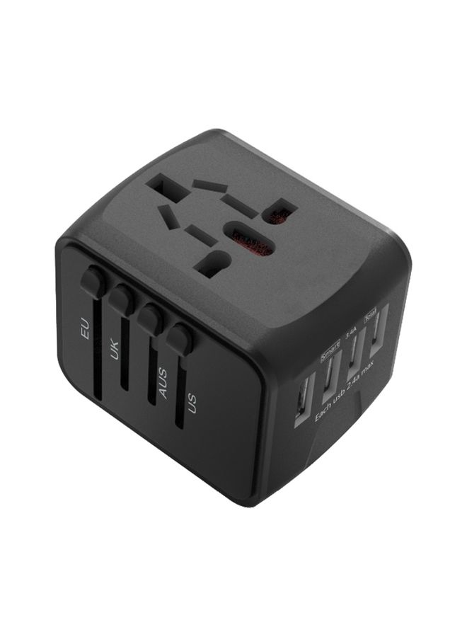 BMAX 199-04U Travel Multifunctional USB Converter 4 USB Universal Socket(Black) - Image 1