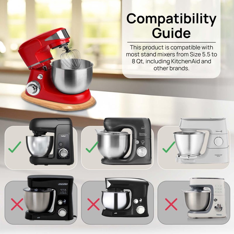 Ibyx Elegant Sliding Tray - Compatible with 5.5 Qt Kitchen Aid Mixer Slider for Counter and Other Heavy Appliances (Natural) - Image 3