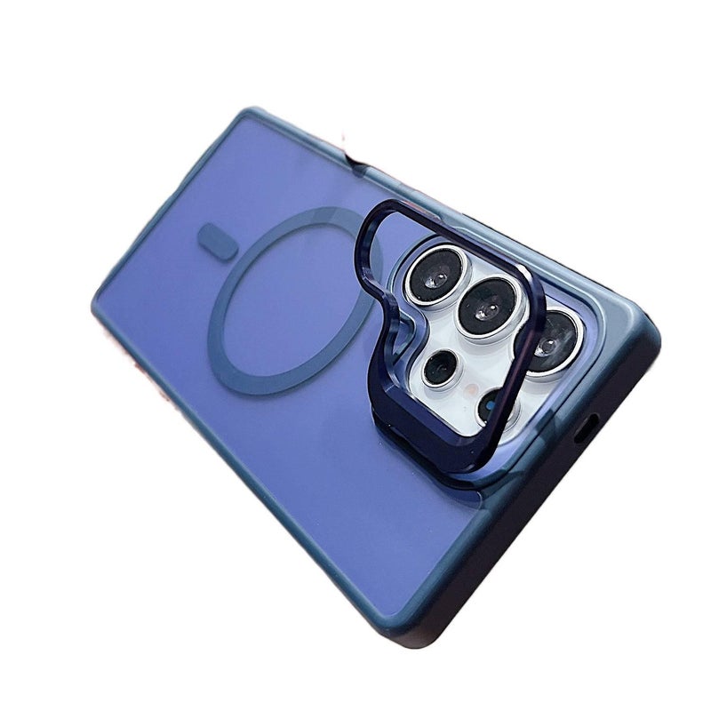 غطاء MagSafe بPC لـ Samsung S26 Ultra / Samsung S26 مع مغناطيس قوي وحامل قائم مع ملمس غير لامع مع ملمس ناعم باللون أزرق مغناطيسي بوظيفة حامل للطاولة للمكتب المنزلي للتخزين العملي - Image 1