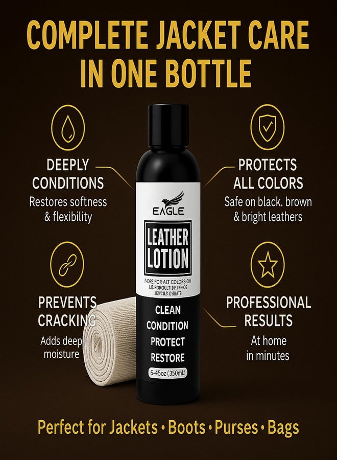 Eagle Leather Lotion - 8.5oz Leather Conditioner with Cloth for Boots, Jackets, Purses, Handbags & Bags - Lanolin & Natural Oils to Clean, Condition, Restore & Protect All Leather Colors - Image 3