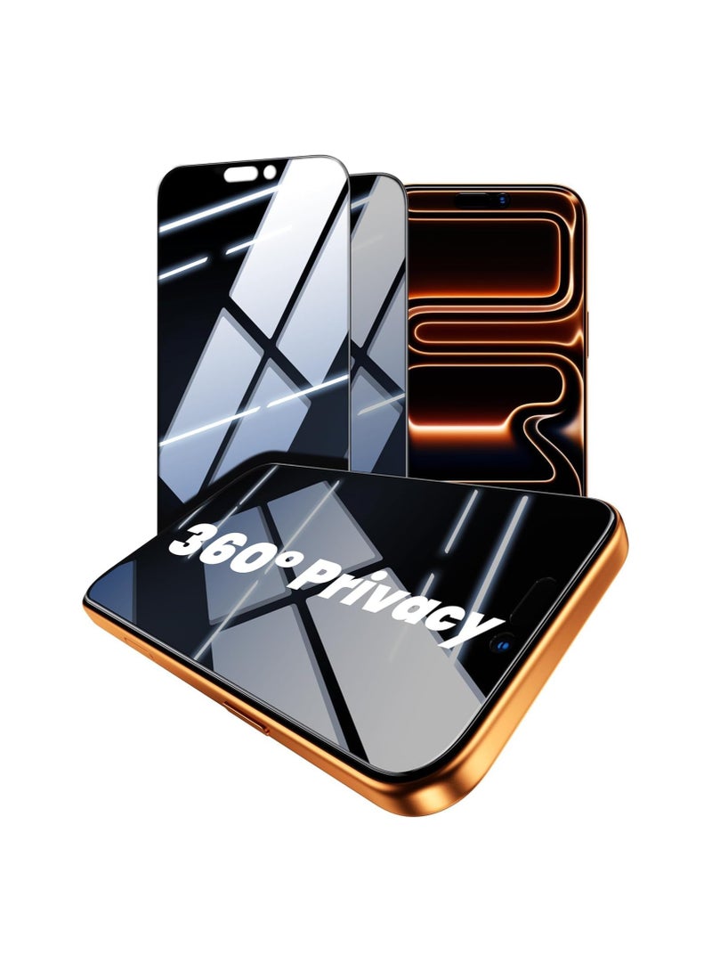إيف لهاتف iPhone 17 Pro Max (2025) واقي شاشة كامل من الزجاج المقوى 9H مضاد للتجسس وخصوصية - [عبوة واحدة] - Image 1