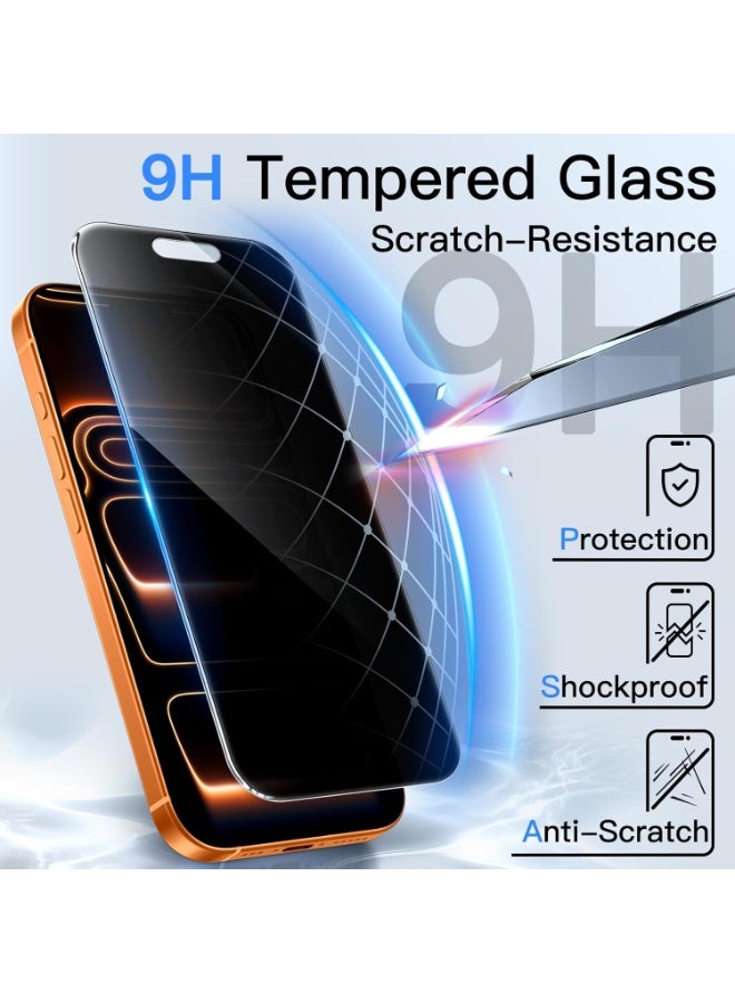 إيف لهاتف iPhone 17 Pro Max (2025) واقي شاشة كامل من الزجاج المقوى 9H مضاد للتجسس وخصوصية - [عبوة واحدة] - Image 5