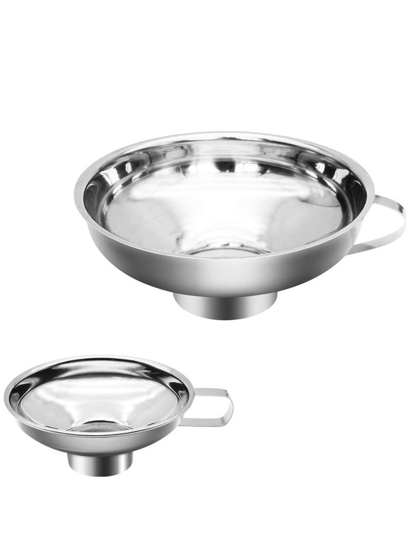 إسكدنيا 2 عبوة طقم قمع تعليب من الفولاذ المقاوم للصدأ - للجرار العريضة، لنقل السوائل والمكونات الجافة - Image 1