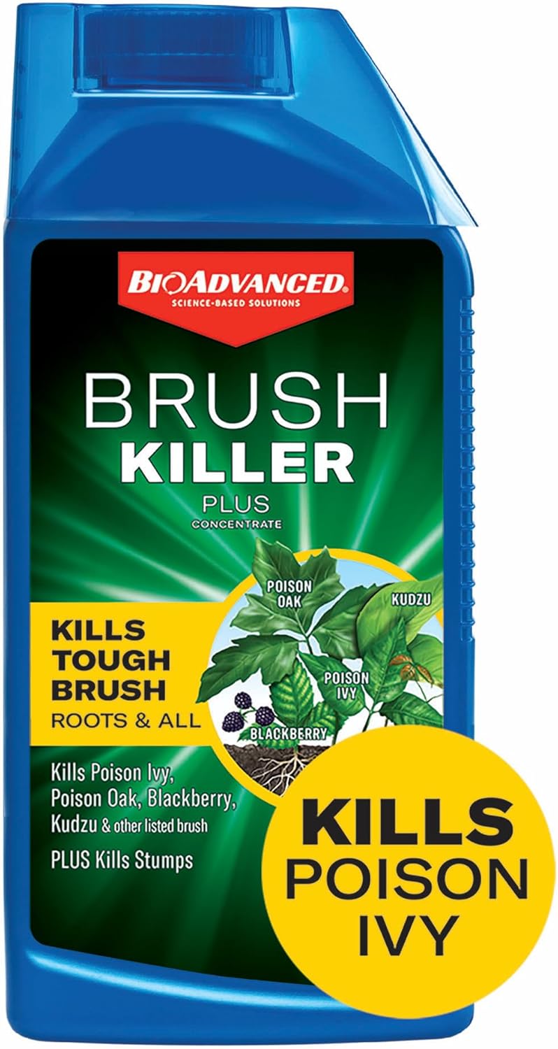 BioAdvanced Brush Killer Plus Concentrate, 32 oz - Effective Poison Ivy and Tough Brush Killer - Image 1