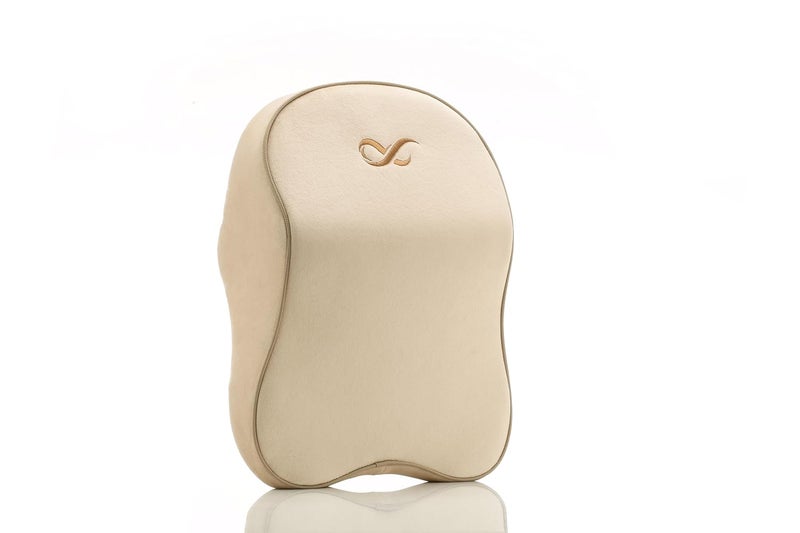 SOFTX SOFT X Memory Foam Car Head Rest Pillow for Driving Neck Rest & Cervical Support Comfortable Rides, Superior Neck Support Cushion, Relieves Neck Pain, Washable Velvet Cover- Large (Beige) - Image 3