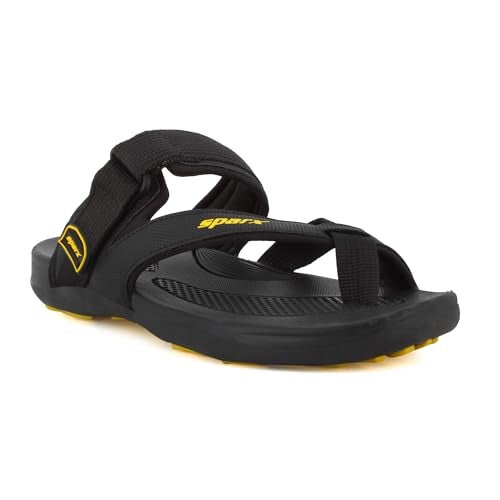 Sparx Men's Dark Grey Fluroscent Orange Slippers-9 (SF0057G) - Image 1