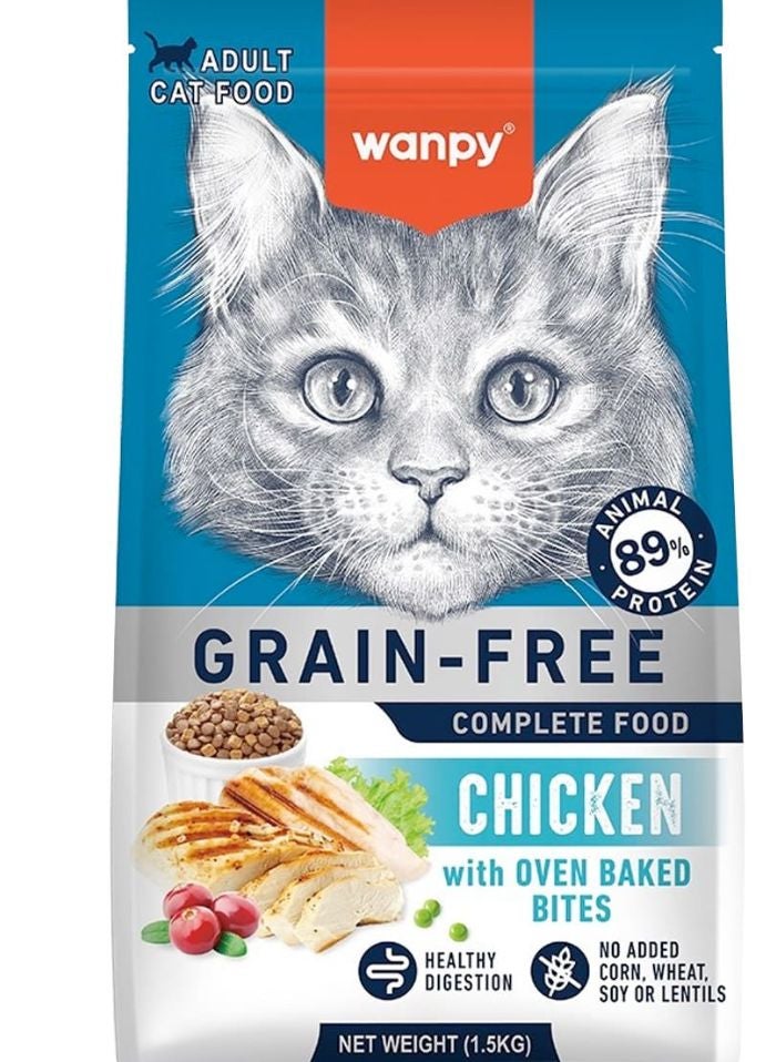 Wanpy Grain Free Complete Food for Adult Cat – Chicken Recipe 1.5kg