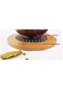 Spaceshoop Natural Bamboo Home Kitchen Table Heat Pad Hot Pots Bowl Pan Cookware Trivet Pot Holder Heat for Coffee, Tea etc 4pcs - Round  - Image 3