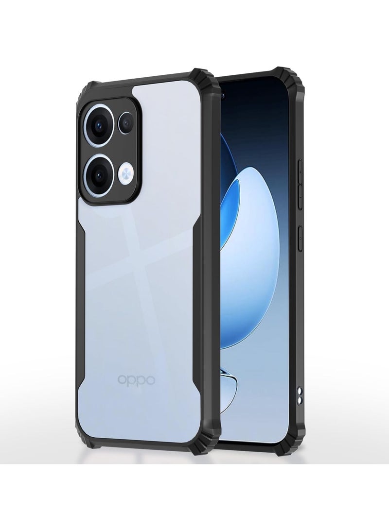 Case for Oppo Reno 13 5G Clear Cover Hard PC Back Cover with Shockproof TPU Black Border 360 Degree Impact Resistant non-Yellowing Transparent Cover For Oppo Reno 13 5G - Image 1