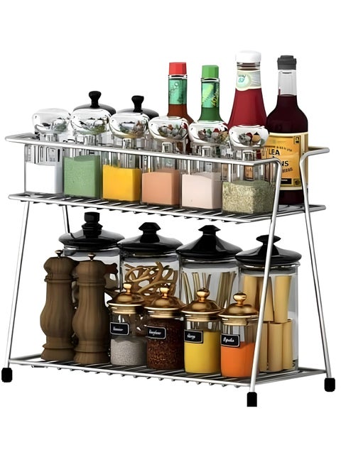 GRIDKITCHEN Spice Rack Masala Rack Set Big Spice Container Seasoning Kitchen Storage Organization Turntable Condiment Stand Revolving Spice Rack Condiment Set