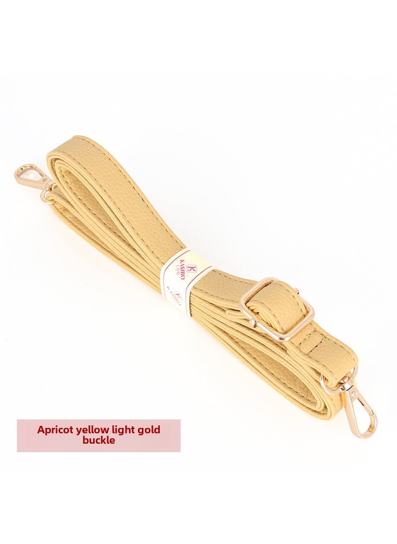 Generic Lychee Texture Adjustable Bag Strap apricot yellow light gold buckle 