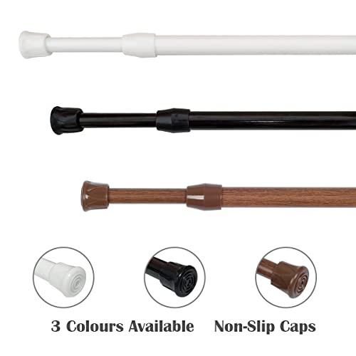KXLIFE 2 Pack Small Spring Tension Curtain Rod 12 to 20 Inch, Thin Tension Rod No Drill for Window Cupboard Closet, Black - Image 2