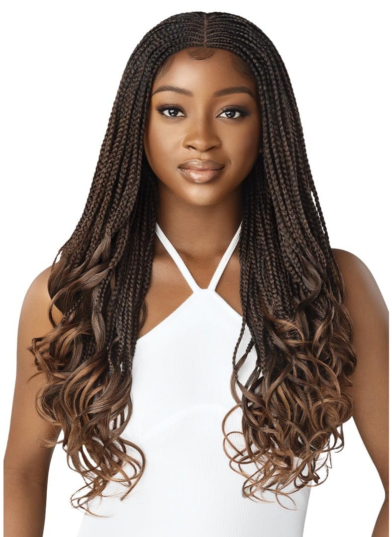 Outre Outre - 4x4 Lace Front Wig - MIDDLE PART FRENCH CURL BOX BRAIDS 26" (DR1B/2T3027) 