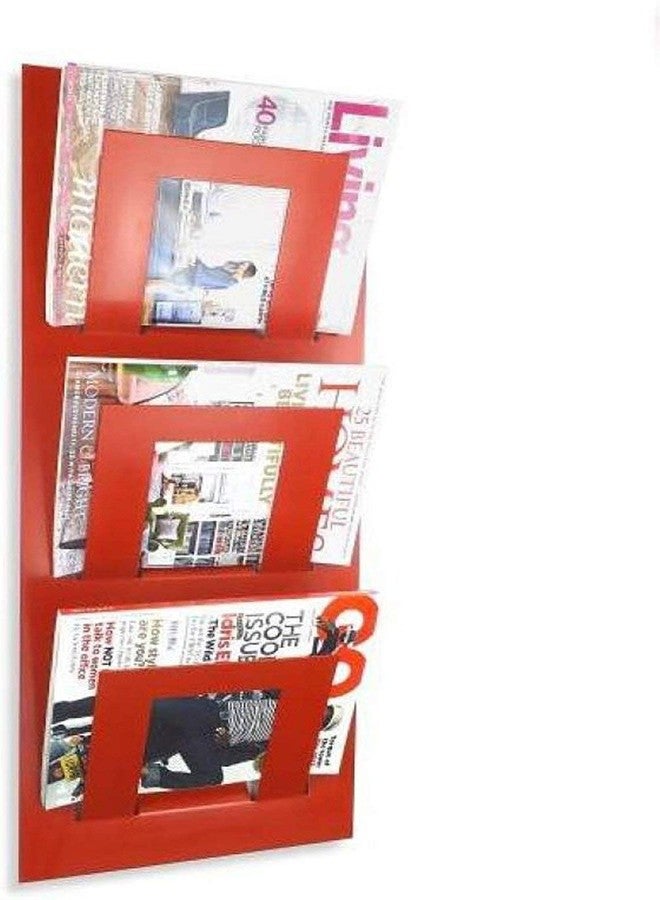 INDIAN DECOR 3 Shelf Magazine Holder RED (2) - Image 1