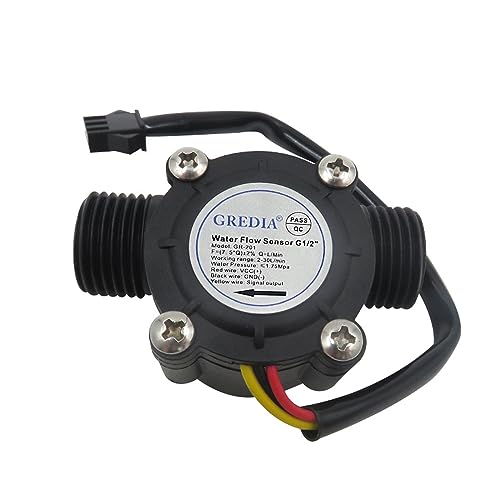 GREDIA 1/2" Water Flow Sensor Food-Grade Switch Hall Effect Flowmeter Fluid Meter Counter 1-30L/min - Image 3