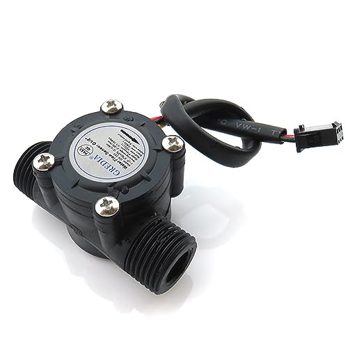 GREDIA 1/2" Water Flow Sensor Food-Grade Switch Hall Effect Flowmeter Fluid Meter Counter 1-30L/min - Image 1