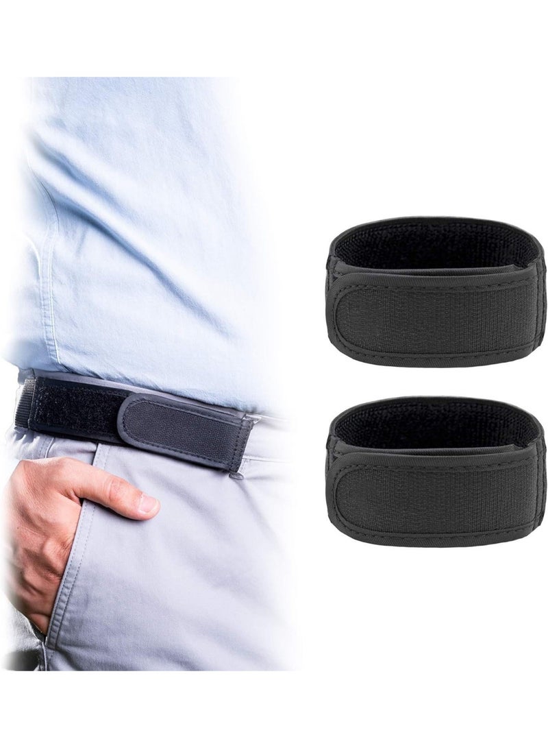 JCD 2-piece set of men's and women's buckle free waistbands - adjustable elastic waistband, invisible buckle free waistband solution - invisible buckle free leisure, work, sports, and travel waistband (black) - Image 1