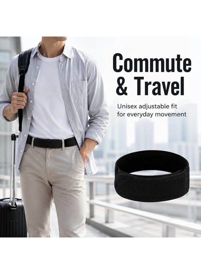 JCD 2-piece set of men's and women's buckle free waistbands - adjustable elastic waistband, invisible buckle free waistband solution - invisible buckle free leisure, work, sports, and travel waistband (black) - Image 5