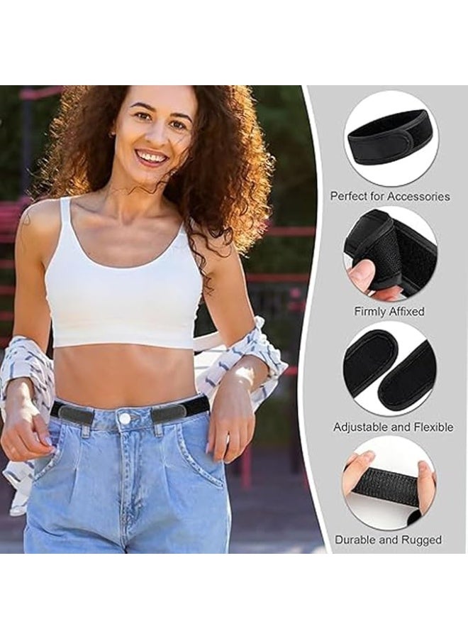JCD 2-piece set of men's and women's buckle free waistbands - adjustable elastic waistband, invisible buckle free waistband solution - invisible buckle free leisure, work, sports, and travel waistband (black) - Image 2