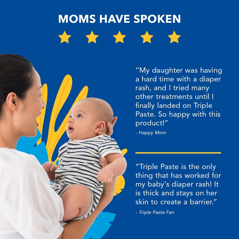 Triple Paste Diaper Rash Cream for Baby - 8 Oz Tub - Zinc Oxide Ointment Treats, Soothes and Prevents Diaper Rash - Pediatrician-Recommended Hypoallergenic Formula with Soothing Botanicals - Image 5