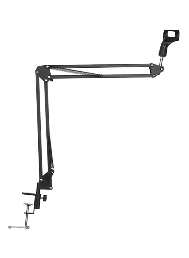 Adjustable Microphone Stand Black White aluminum base - Image 1