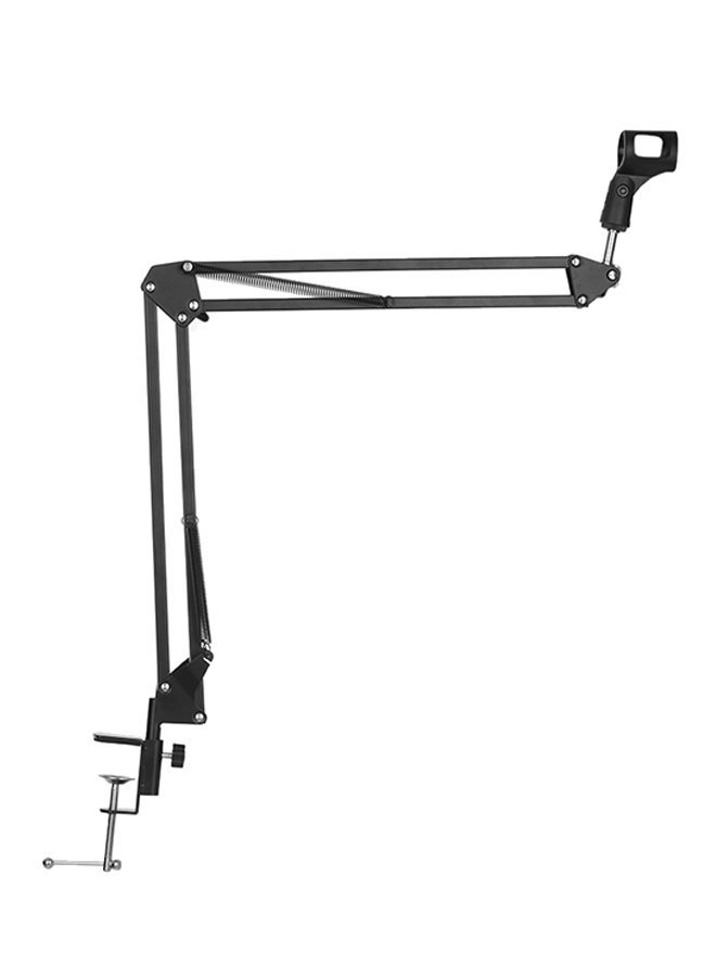 Adjustable Microphone Stand Black White aluminum base - Image 4