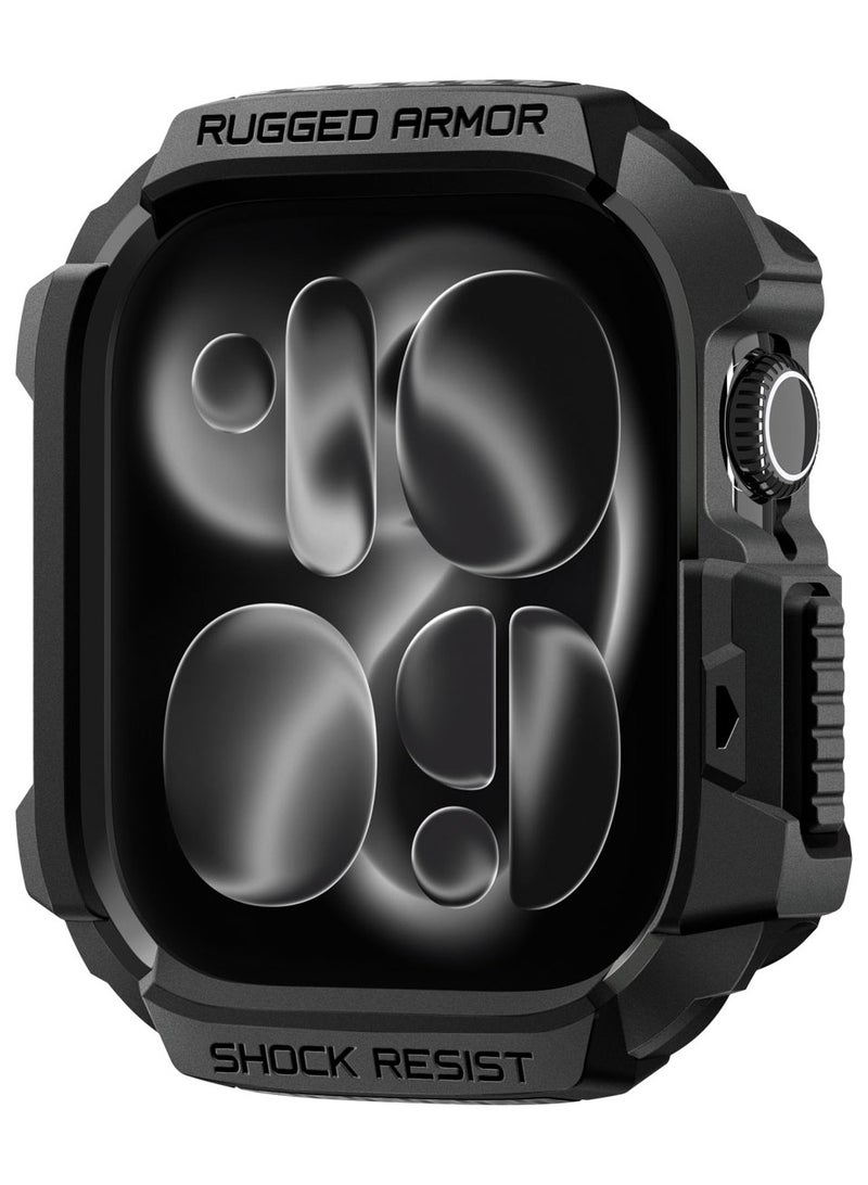 Spigen Rugged Armor 2 Apple Watch Series 11/10 (42mm) Case Cover Durable Protective TPU Flexible Shock Proof Mil Grade Bumper - Matte Black - Image 1